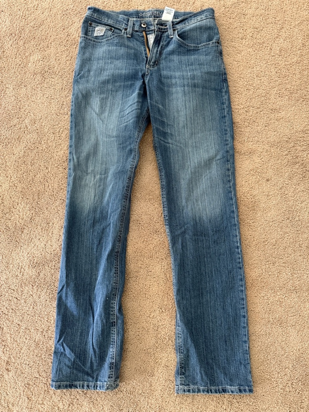 Cinch Men's Silver Label Light Blue Washed Denim Jeans